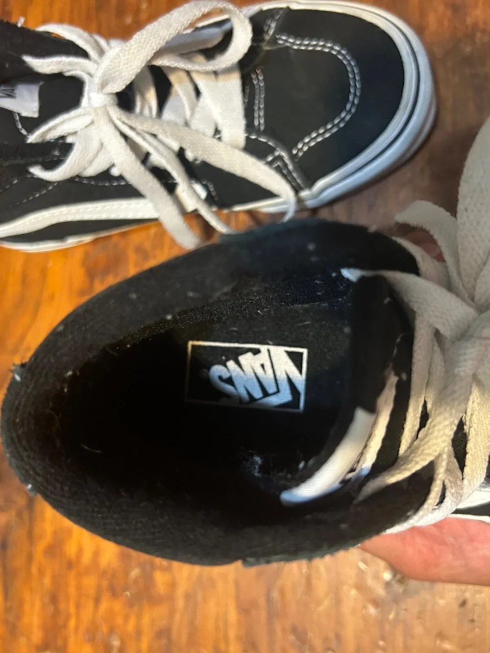 Vans Off the Wall kids youth 12 black high top canvas old school